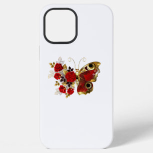 Red flower butterfly with red roses iPhone 12 pro max case