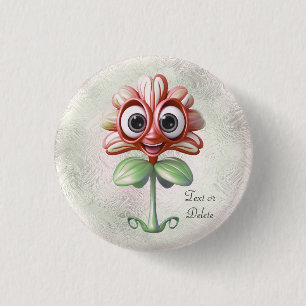 Red Flower Button