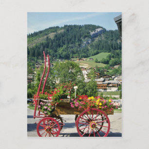 Red Flower cart in summer, Le Grand Bornard, Franc Postcard