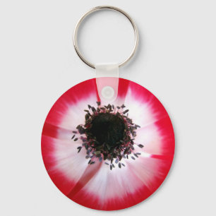 Red Flower Center Keychain