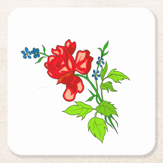 Red Flower Coaster (Front)