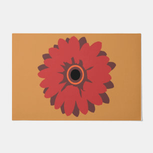 Red Flower Doormat, Housewarminig Gift, Floral  Doormat