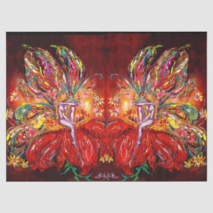 RED FLOWER FAIRY  Fantasy Tissue Paper