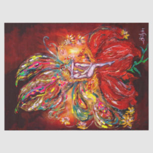 RED FLOWER FAIRY  Fantasy Tissue Paper