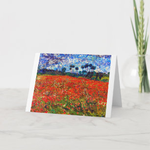 Red Flower Field, Van Gogh Card