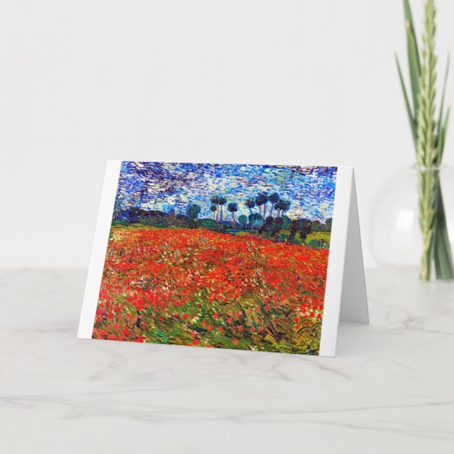 Red Flower Field, Van Gogh Card (Front)
