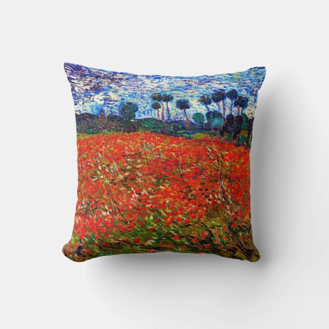 Red Flower Field, Van Gogh Cushion (Front)