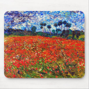 Red Flower Field, Van Gogh Mouse Mat