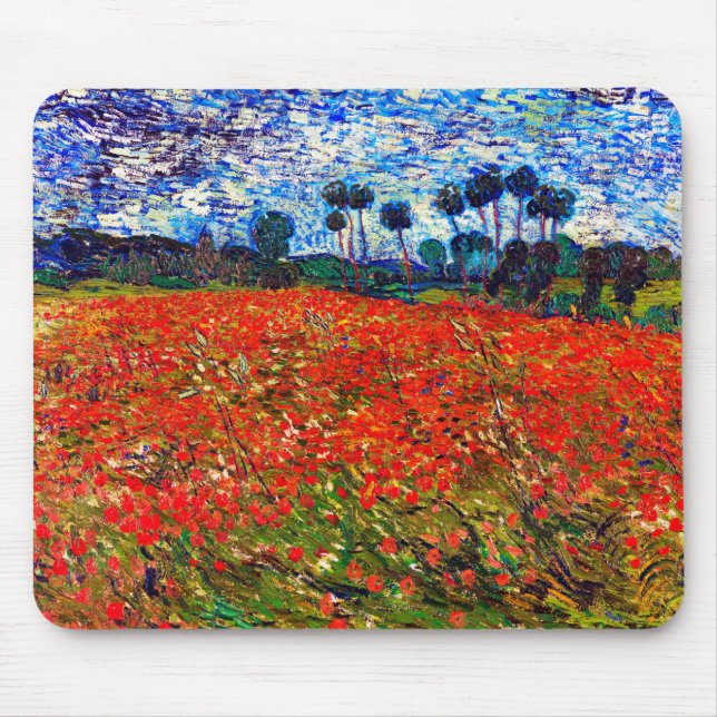 Red Flower Field, Van Gogh Mouse Mat (Front)