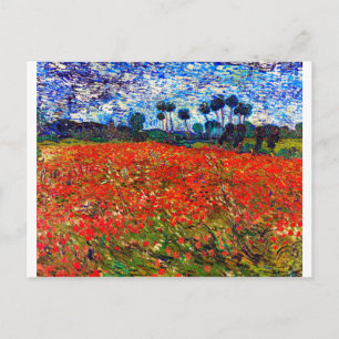 Red Flower Field, Van Gogh Postcard