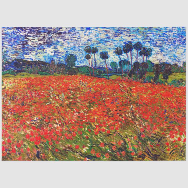 Red Flower Field, Van Gogh Tissue Paper (Front)