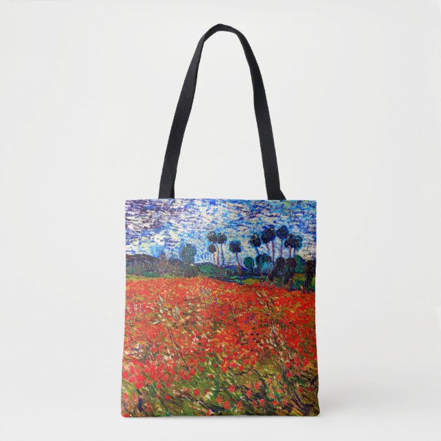 Red Flower Field, Van Gogh Tote Bag (Front)