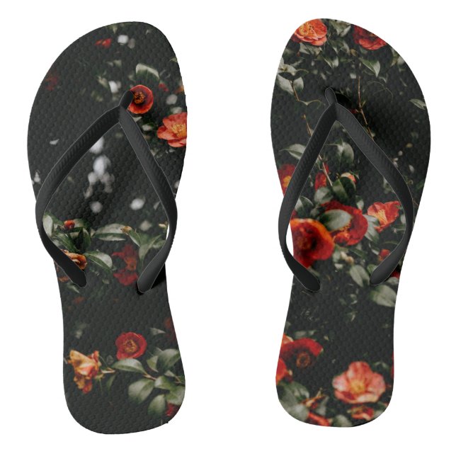 Red flower  flip flops (Footbed)