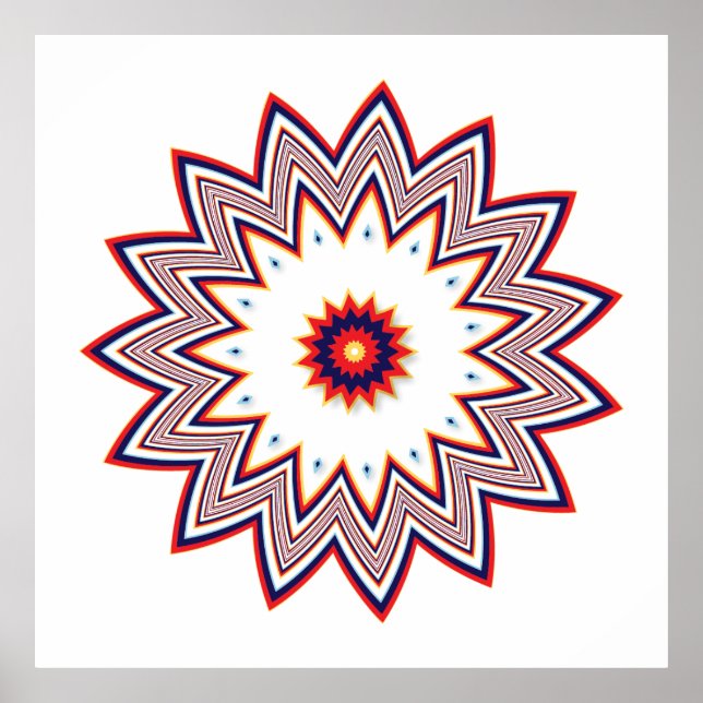 Red flower fractal poster (Front)