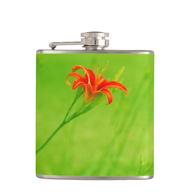 Red Flower Hip Flask (Front)