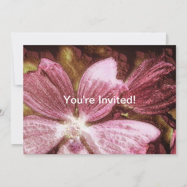 Red Flower Illustration Invitation (Front)