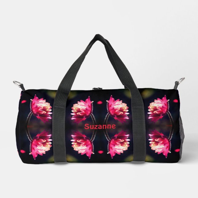 Red Flower In Sunlight Abstract Personalised Duffle Bag (Front)