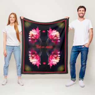 Red Flower In Sunlight Abstract Personalised Fleece Blanket