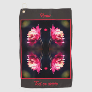 Red Flower In Sunlight Abstract Personalised Golf Towel