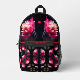 Red Flower In Sunlight Abstract Personalised Printed Backpack