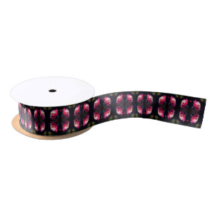 Red Flower In Sunlight Close Up Abstract Satin Ribbon