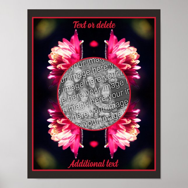 Red Flower In Sunlight Frame Create Your Own Photo Poster (Front)