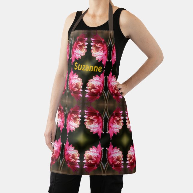 Red Flower In Sunlight Pattern Personalised  Apron (Insitu)