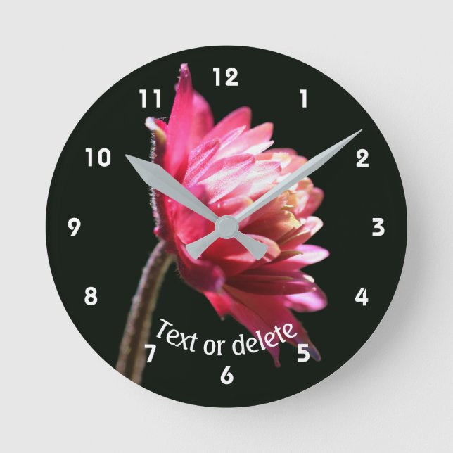 Red Flower In Sunlight Personalised Round Clock (Front)
