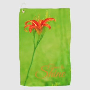 Red Flower "It's time to shine" Golf Towel