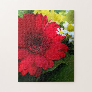 red flower jigsaw puzzle