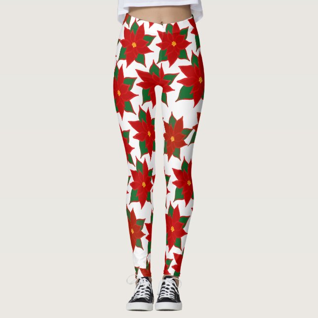 Red flower leggings (Front)