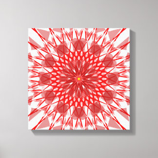 Red Flower mandala Canvas Art