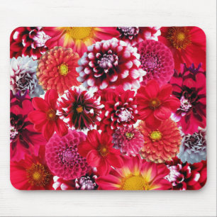 Red Flower Mix Mouse Mat