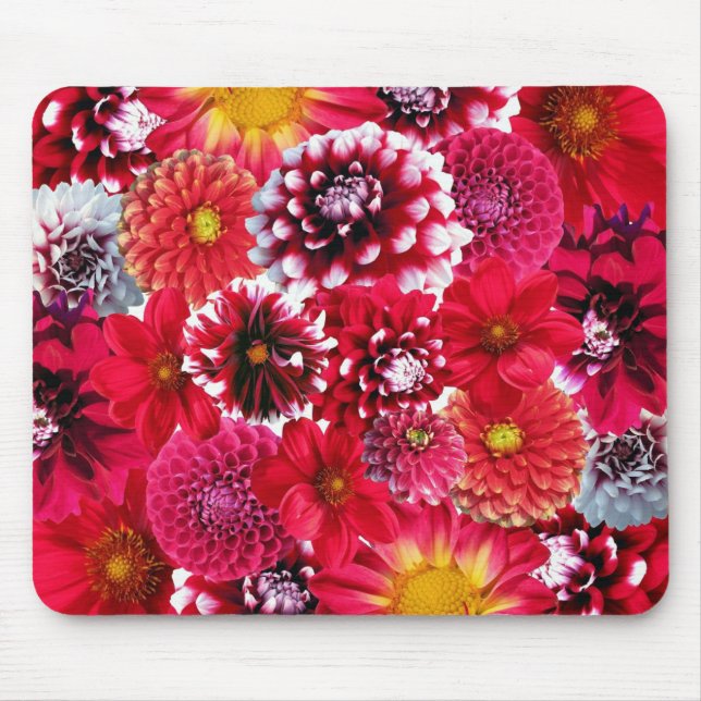 Red Flower Mix Mouse Mat (Front)
