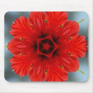 Red Flower Mouse Mat