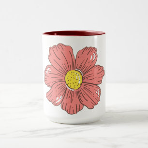 Red flower mug