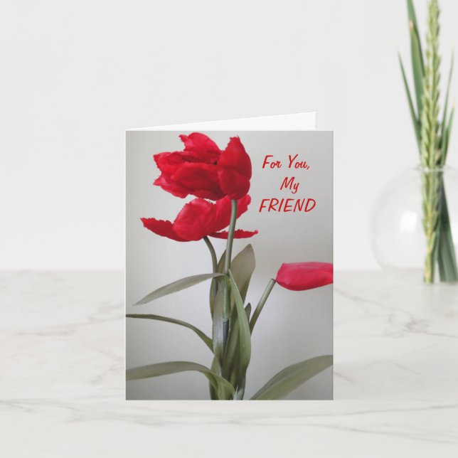 Red Flower, My Friend Card (Front)