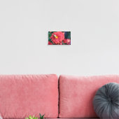 Red Flower Nature Photography Beetle Insect Bug Canvas Print (Insitu(LivingRoom))