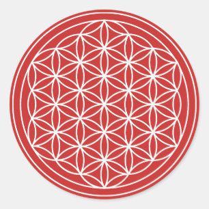 Red Flower of Life Sticker
