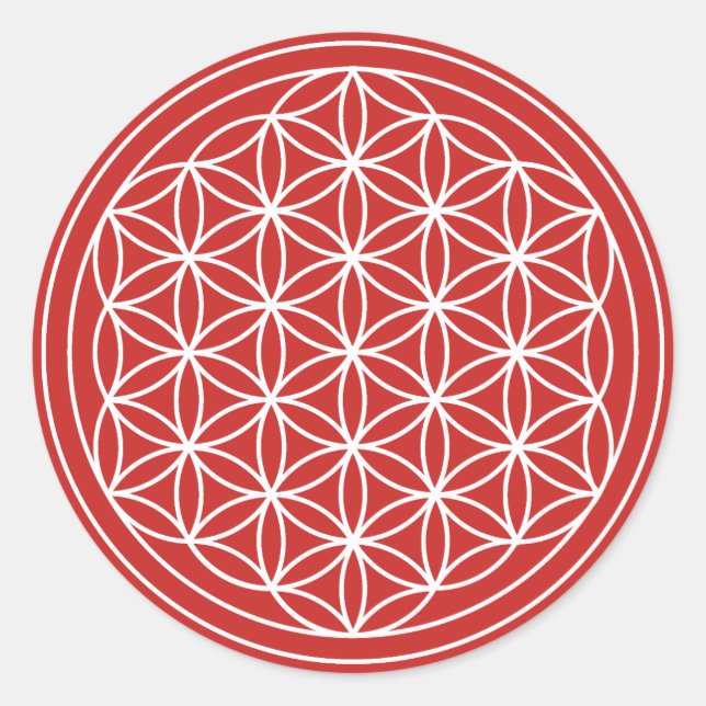 Red Flower of Life Sticker (Front)