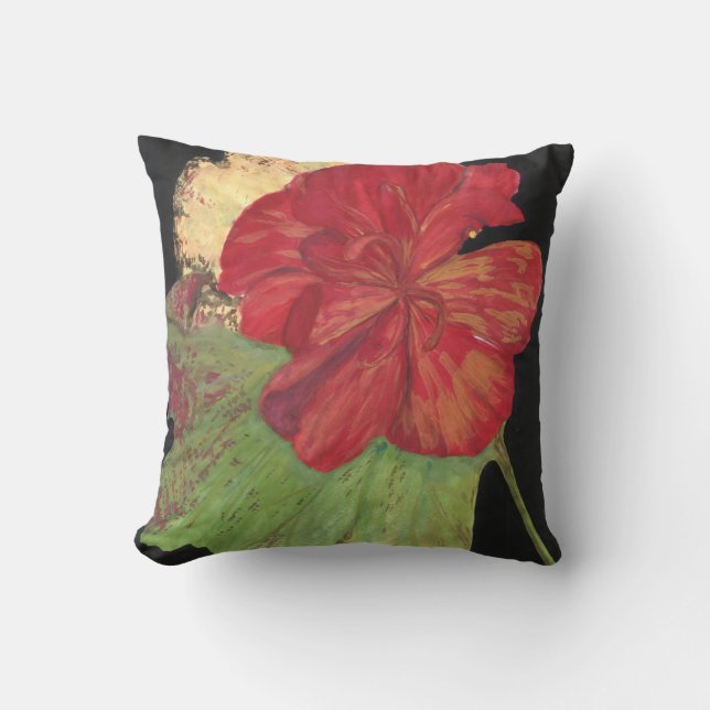 red flower on black pillow (Front)
