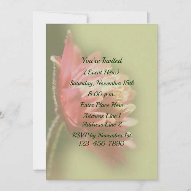 Red Flower Party Invitation (Front)