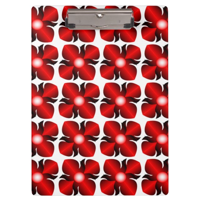 RED FLOWER PATTERN CLIPBOARD (Front)