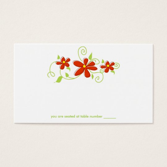 Red Flower Place Cards