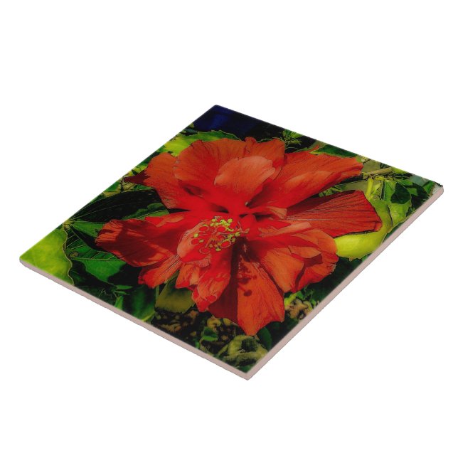 Red Flower Power Tile (Side)