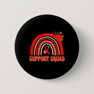 Red Flower Rainbow Blood Cancer Awareness Support 6 Cm Round Badge