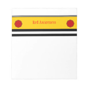 Red Flower Ribbon Notepad