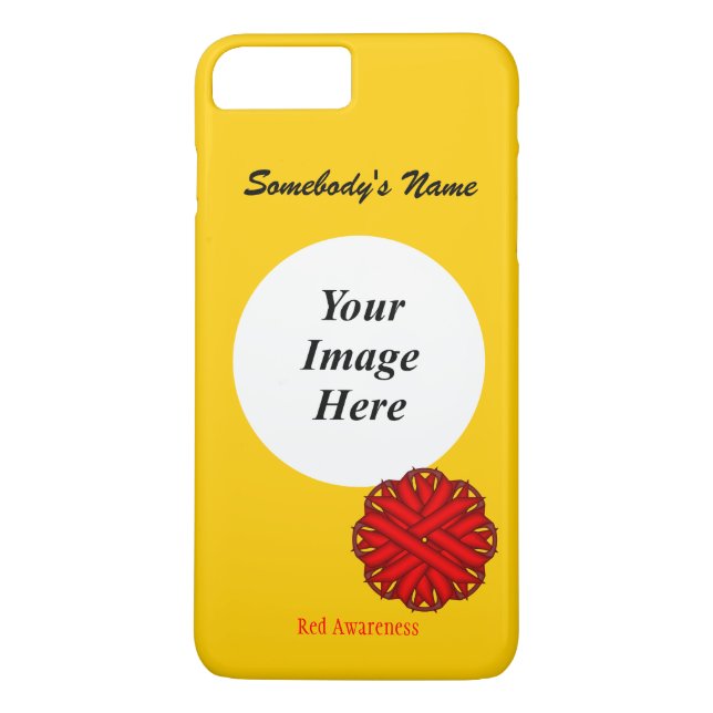 Red Flower Ribbon Template by Kenneth Yoncich Case-Mate iPhone Case (Back)