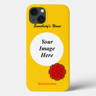 Red Flower Ribbon Template by Kenneth Yoncich iPhone 13 Case