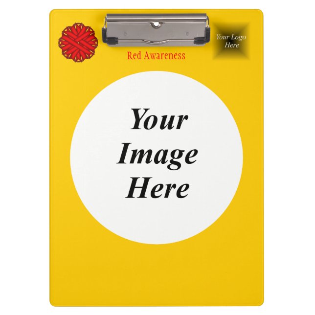 Red Flower Ribbon Template by Kenneth Yoncich Clipboard (Front)